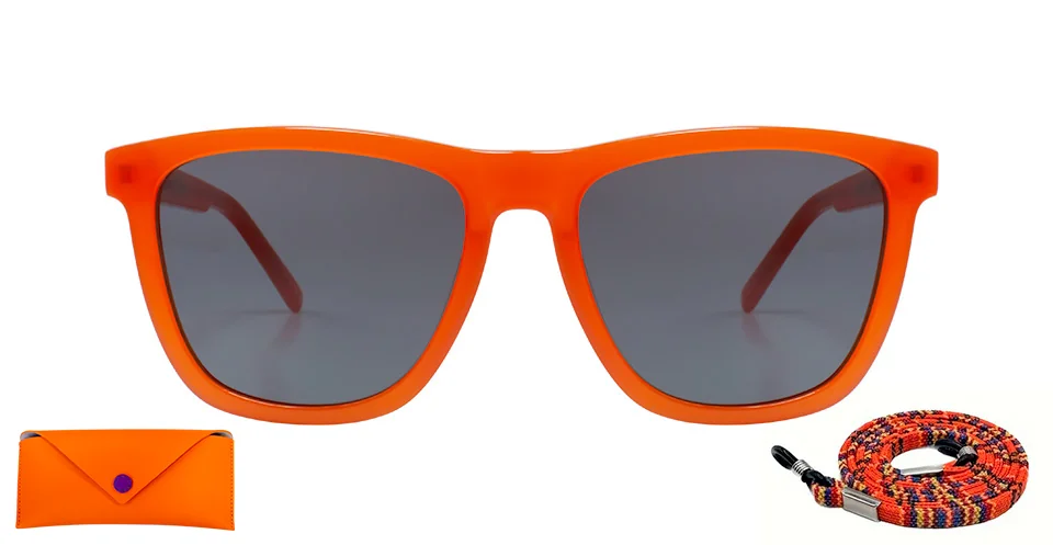 MARCO MOTTA SOL MOD BOAVISTA NARANJA LENTE AR GRIS CON AR 56X19 + CORDON + ESTUCHE